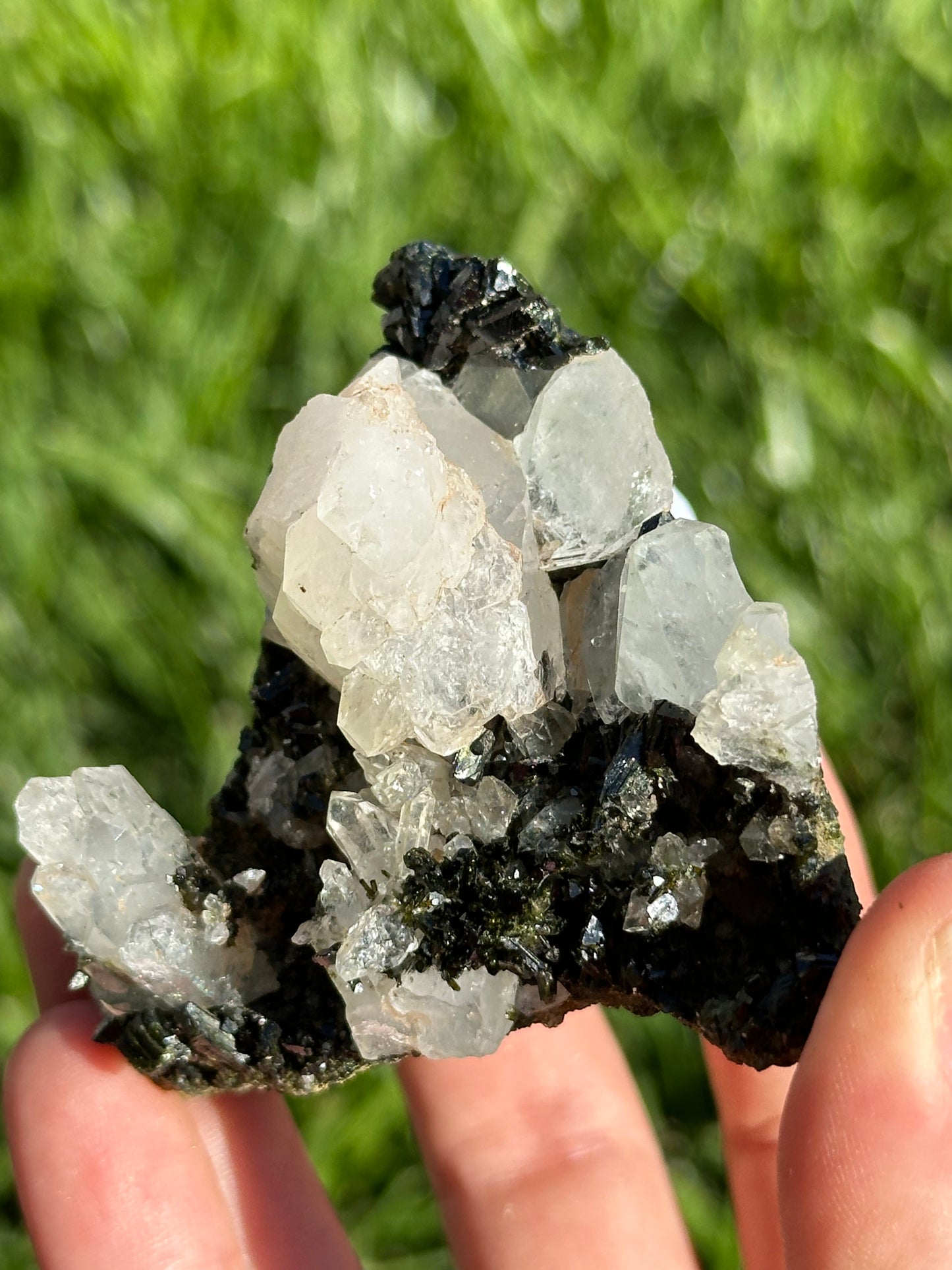 Dark epidote and quartz