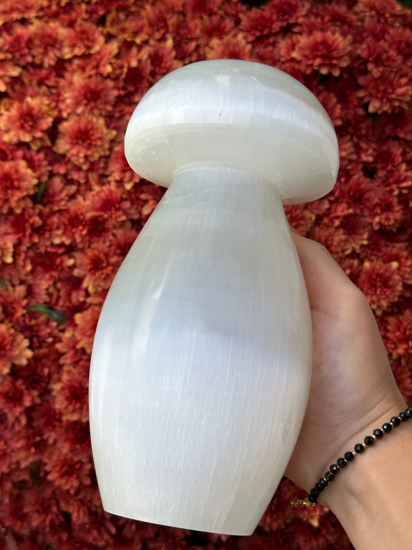 Satin Spar Selenite Mushroom Lamp - No Cord/Bulb Included
