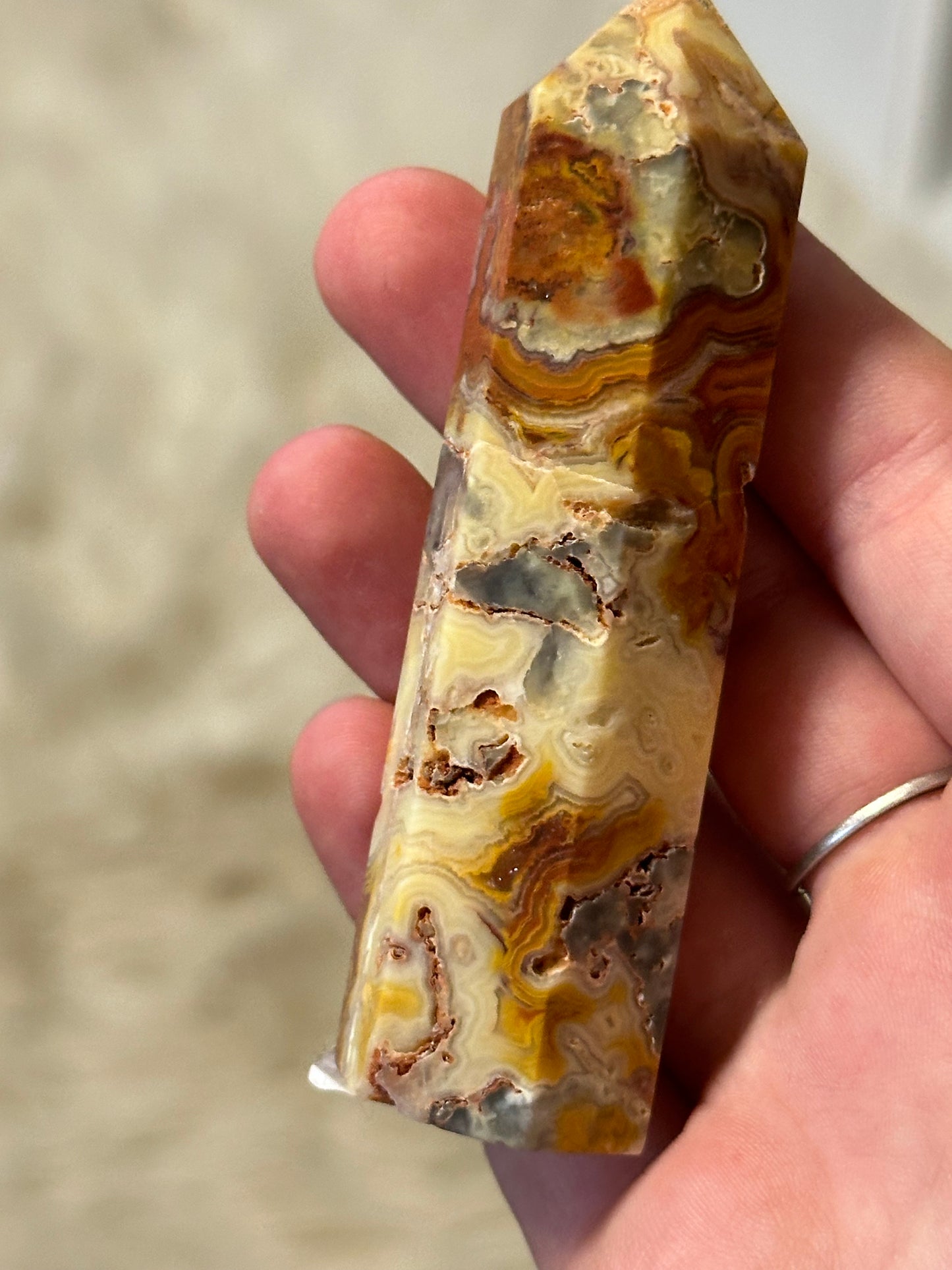 Crazy lace agate tower