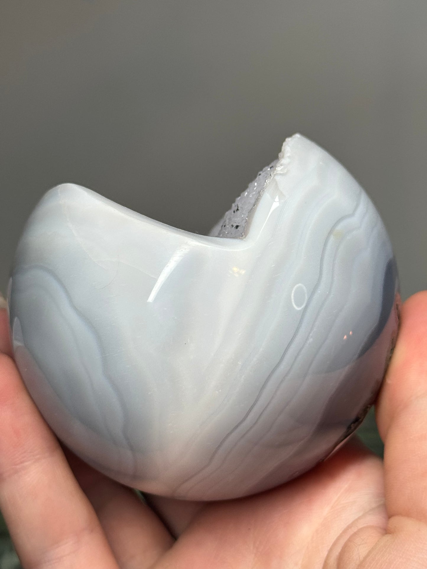 Agate sphere with moss agate