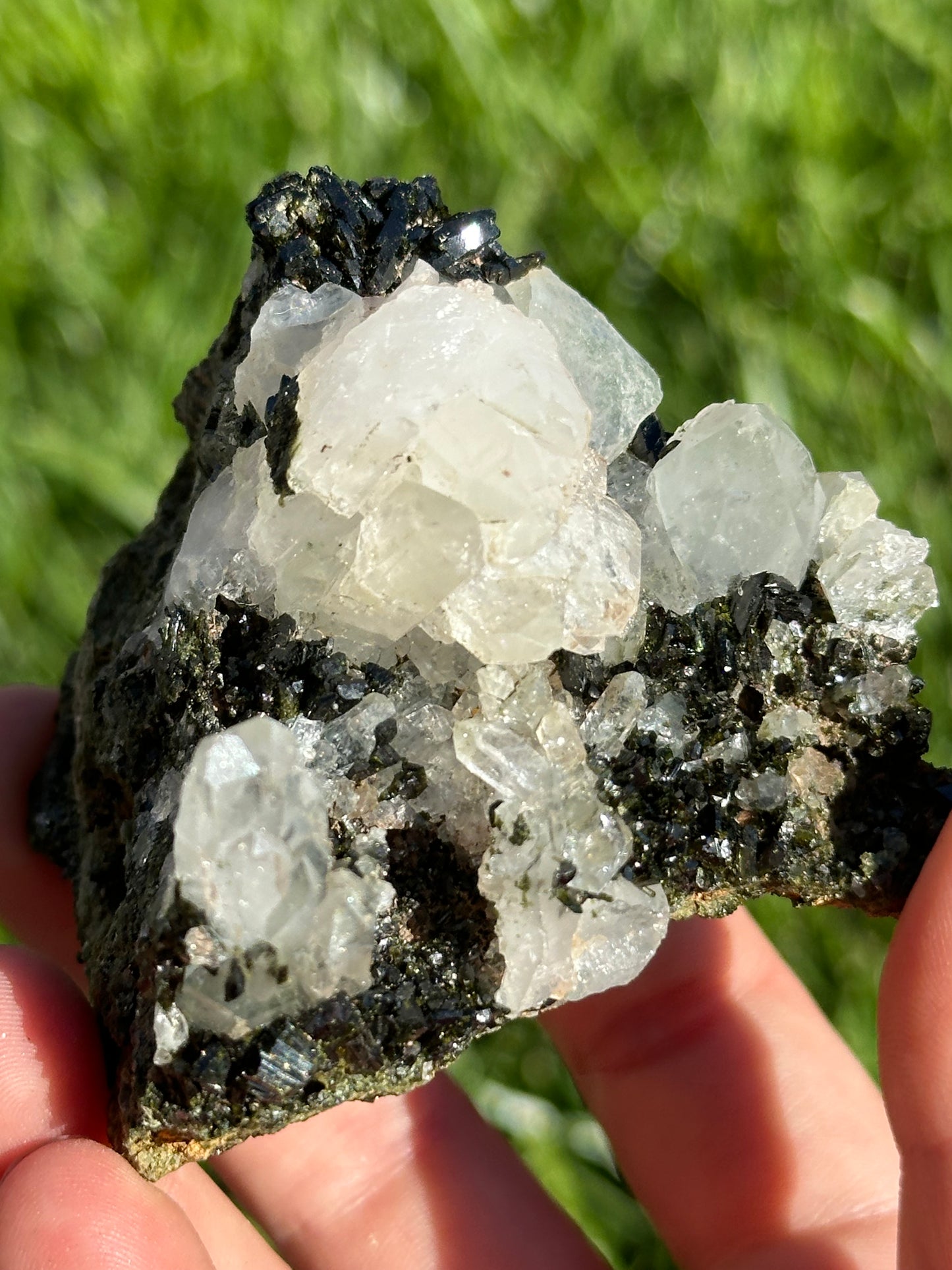 Dark epidote and quartz