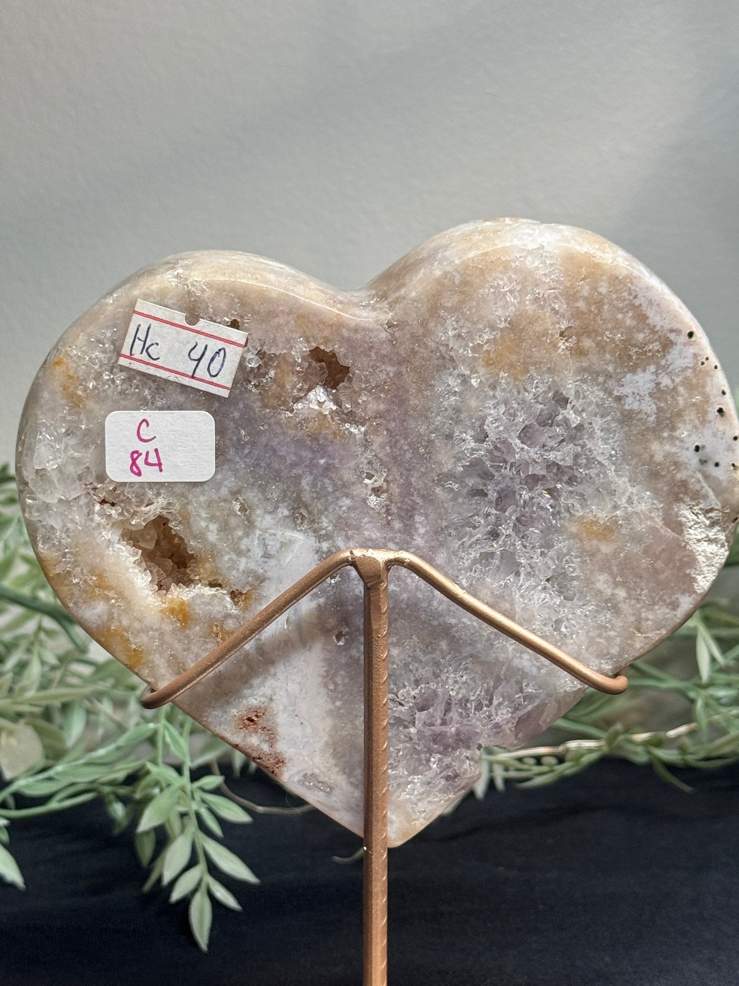 Pink amethyst heart