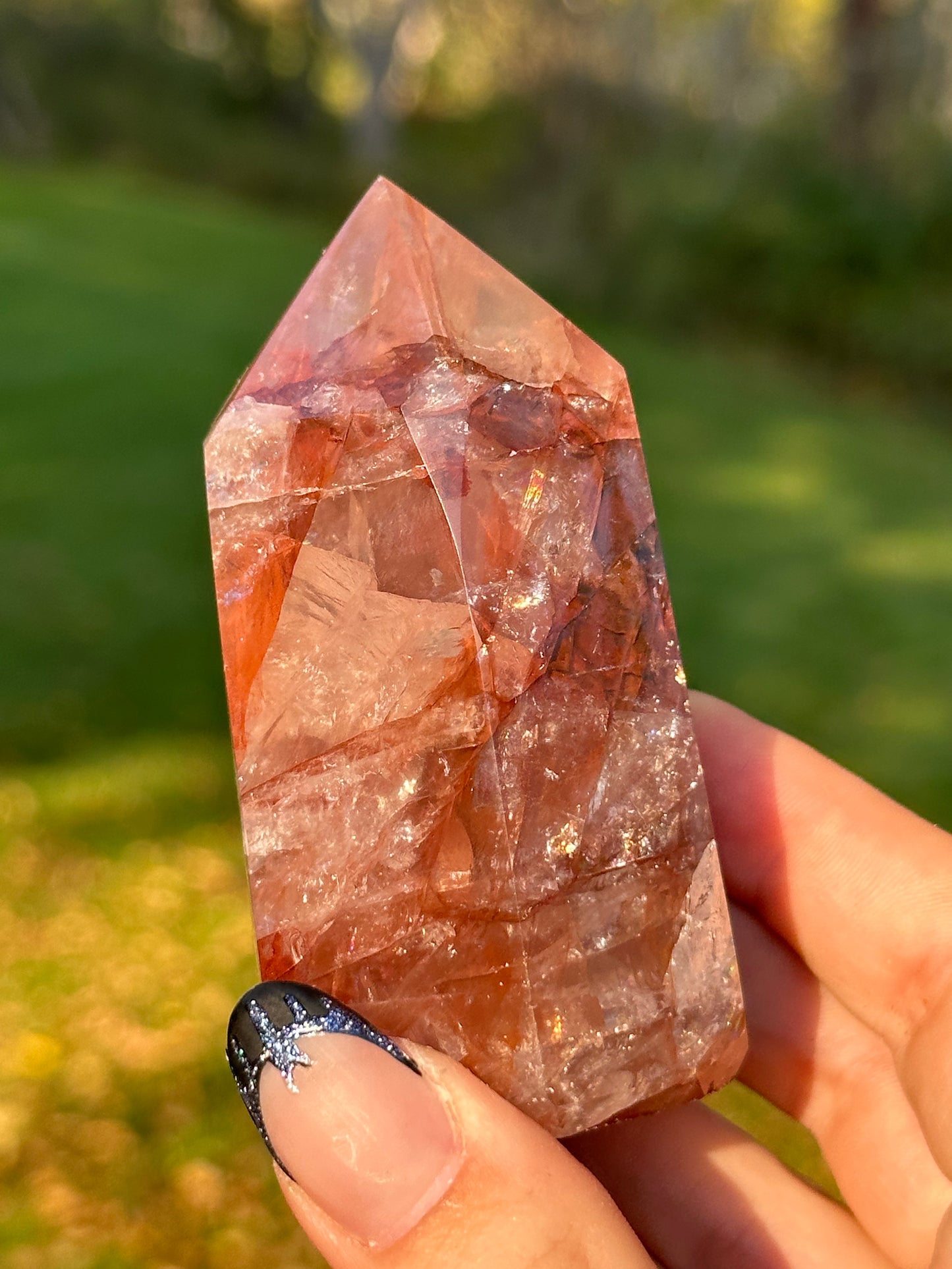 Red Hematite Quartz Tower