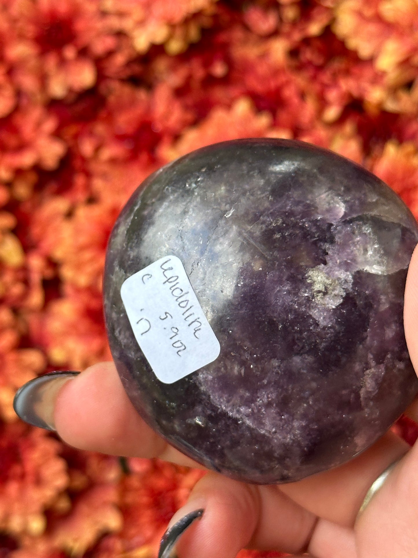 Lepidolite with Smokey Quart Palmstone
