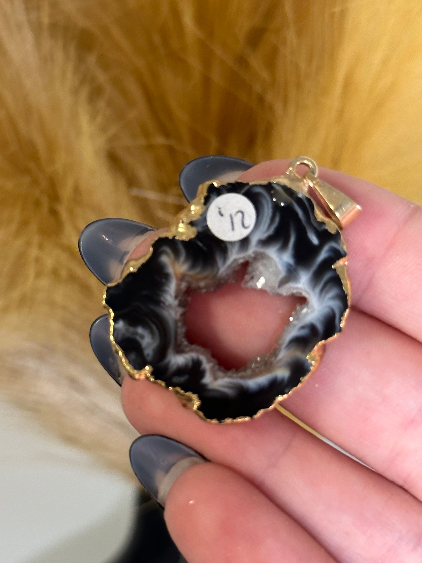 Oco Agate Geode Slice Pendant