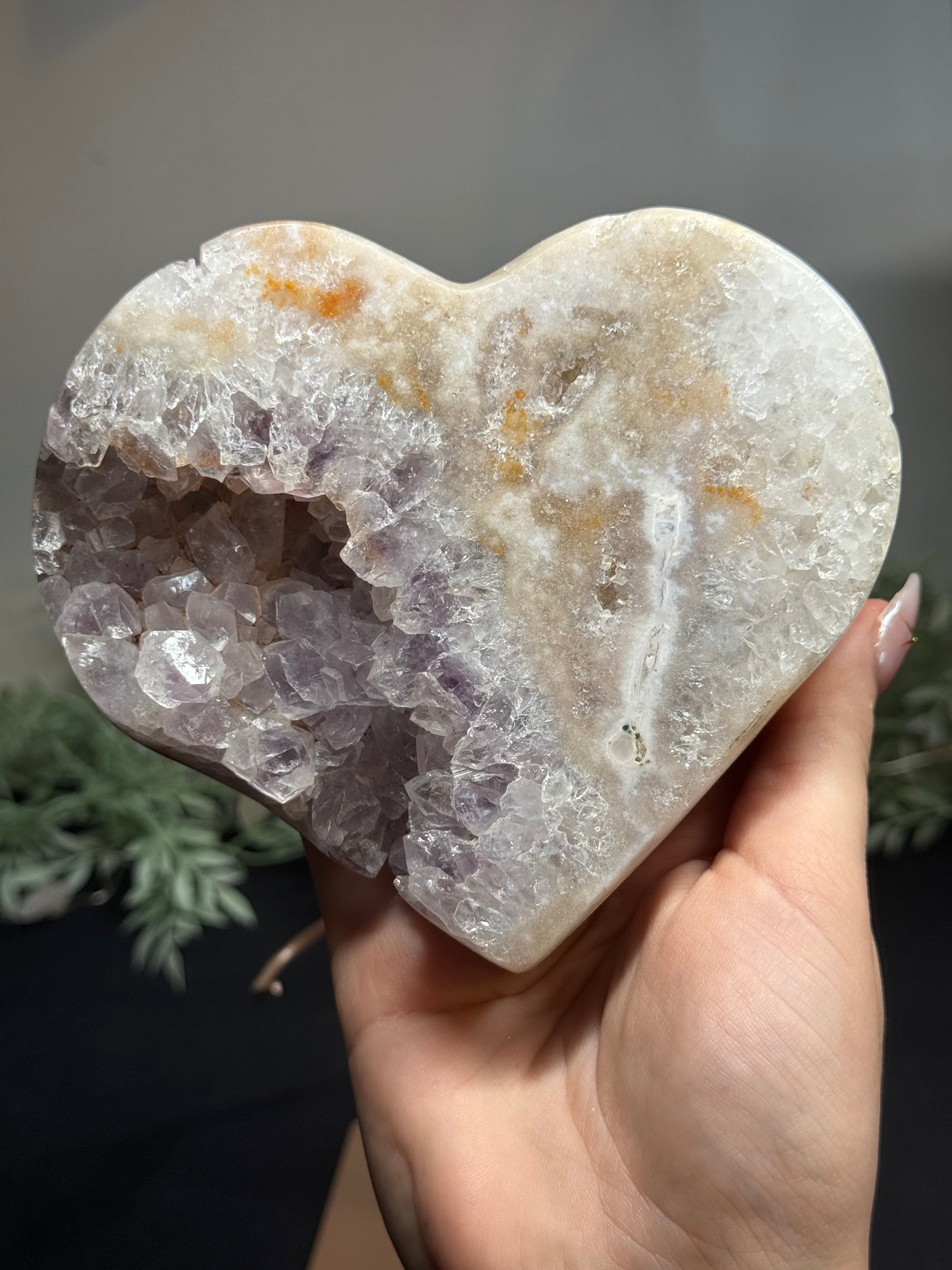Pink amethyst heart