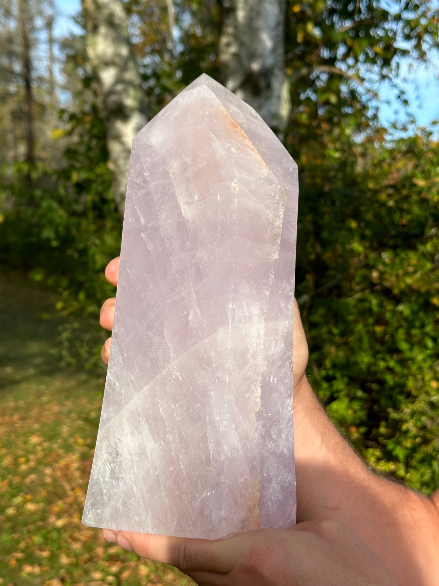 XXL Lavender Rose Quartz Tower