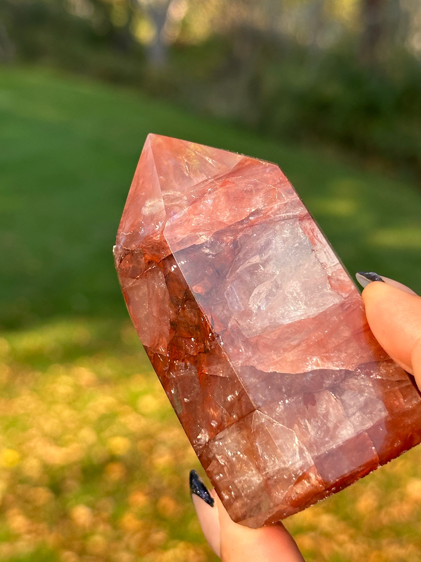 Red Hematite Quartz Tower