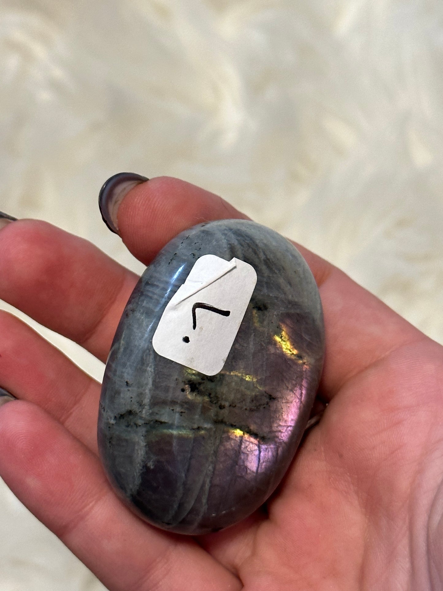 Purple/Pink Flash Labradorite Palmstone