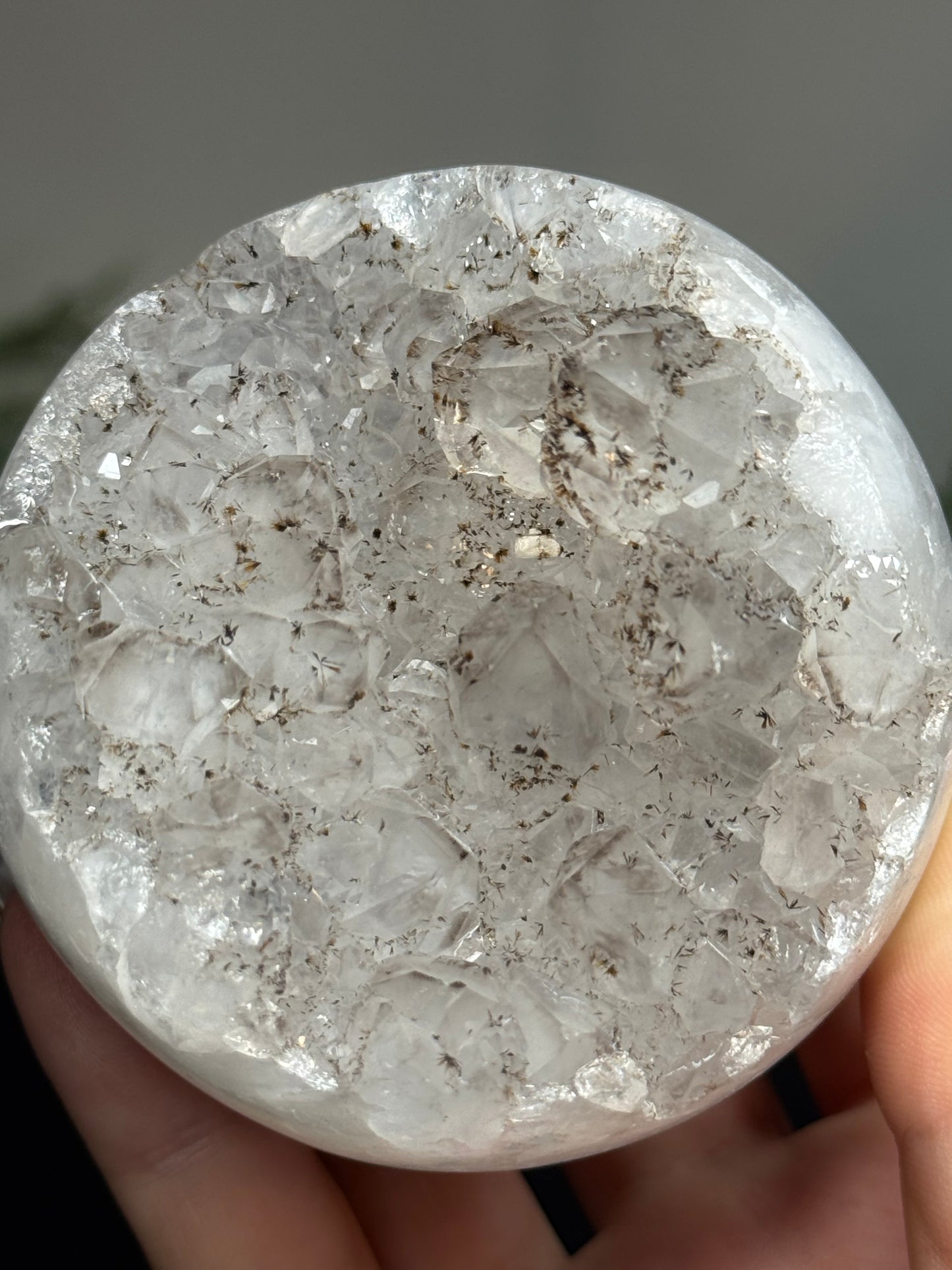Rutilated agate sphere