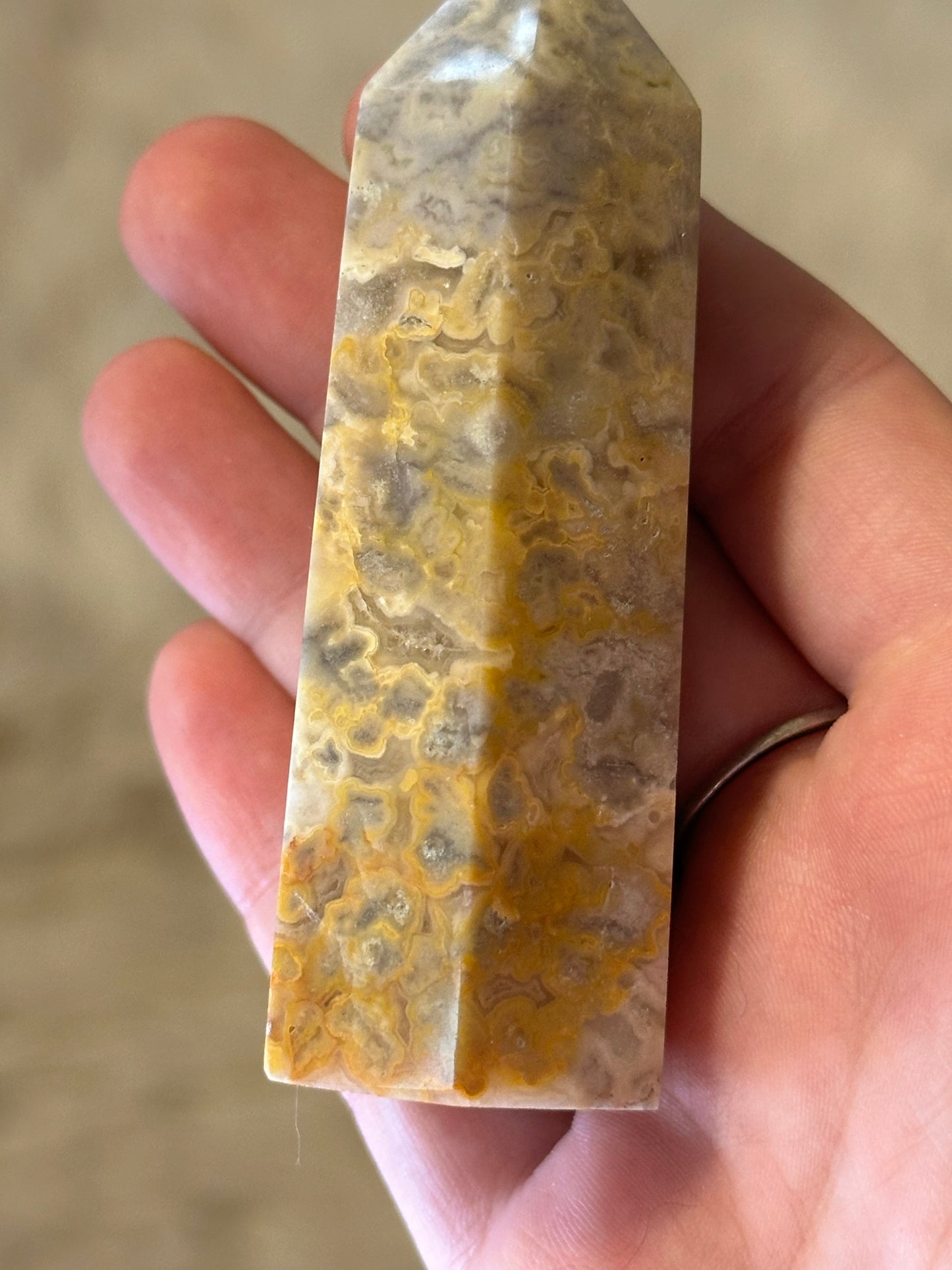 Crazy lace agate tower