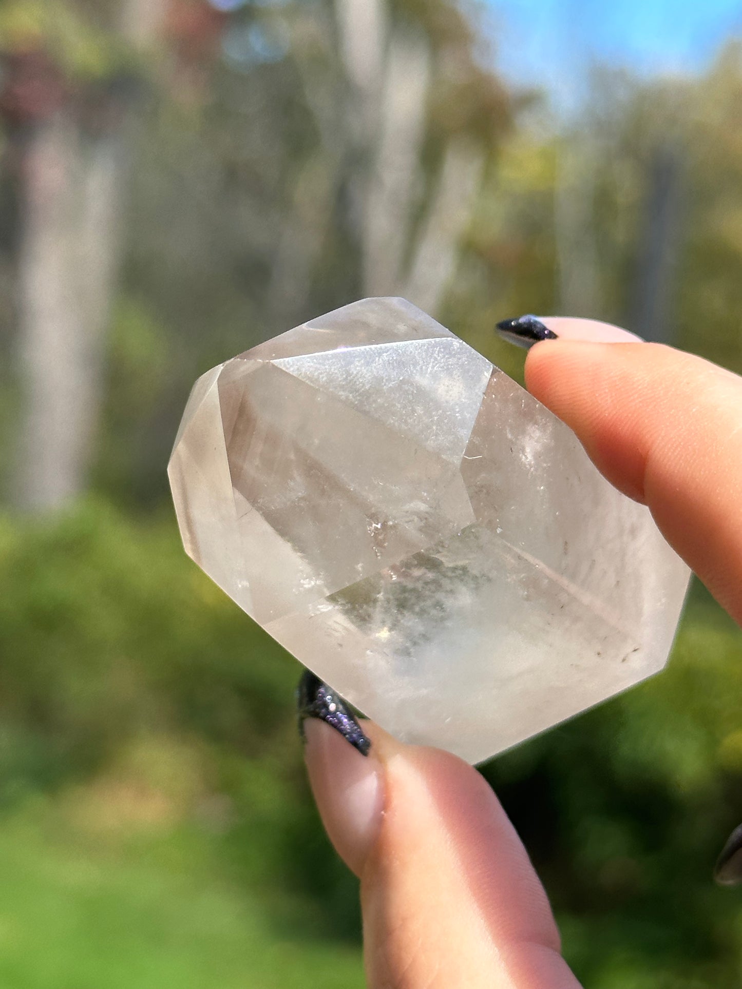 Clear Quartz Tower with Smokey Phantoms