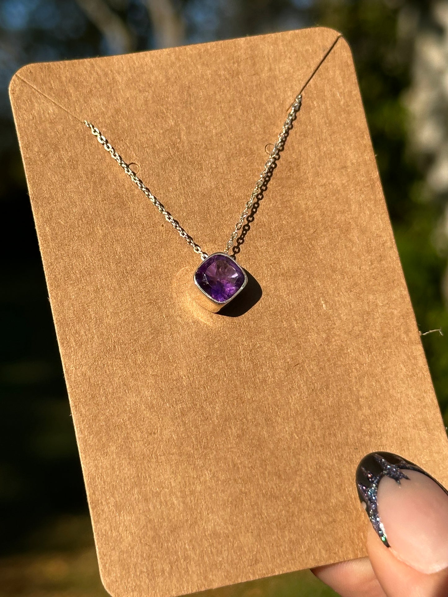 Amethyst Necklace - Sterling Silver
