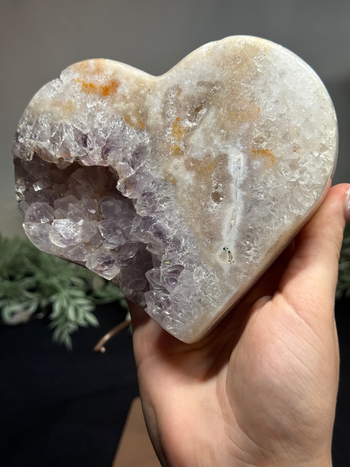 Pink amethyst heart