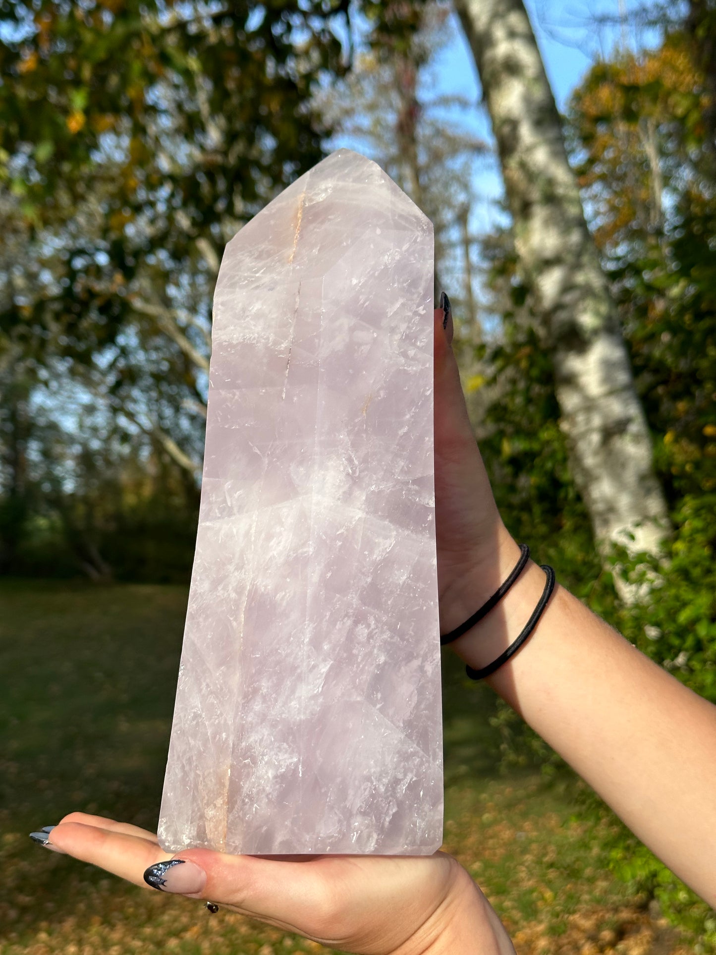 XXL Lavender Rose Quartz Tower