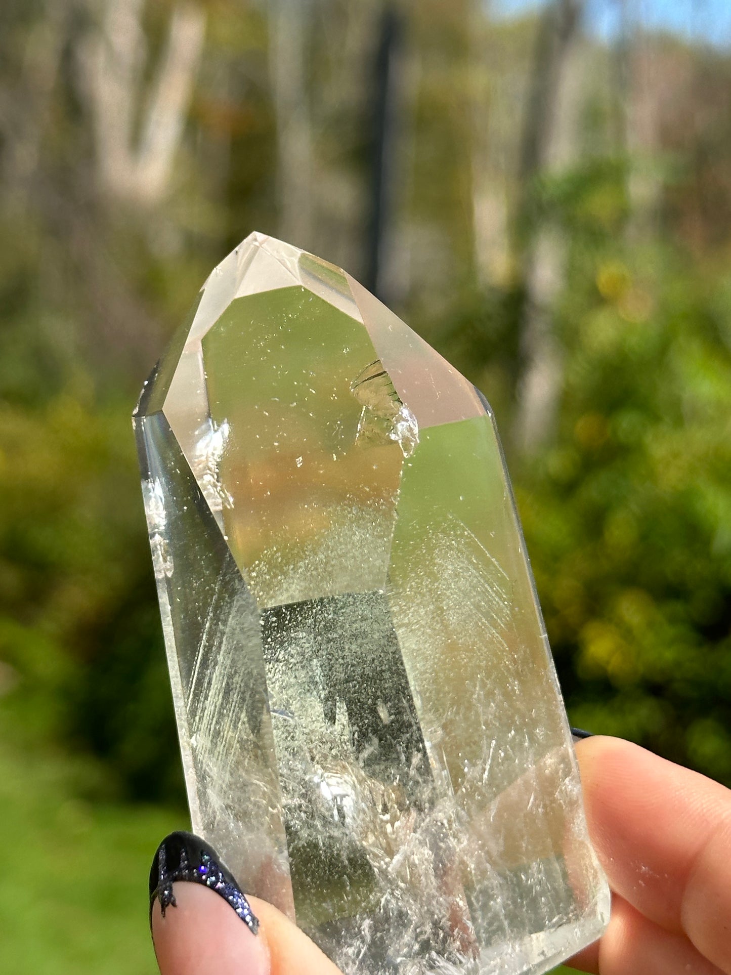Quartz Tower with green chlorite phantoms