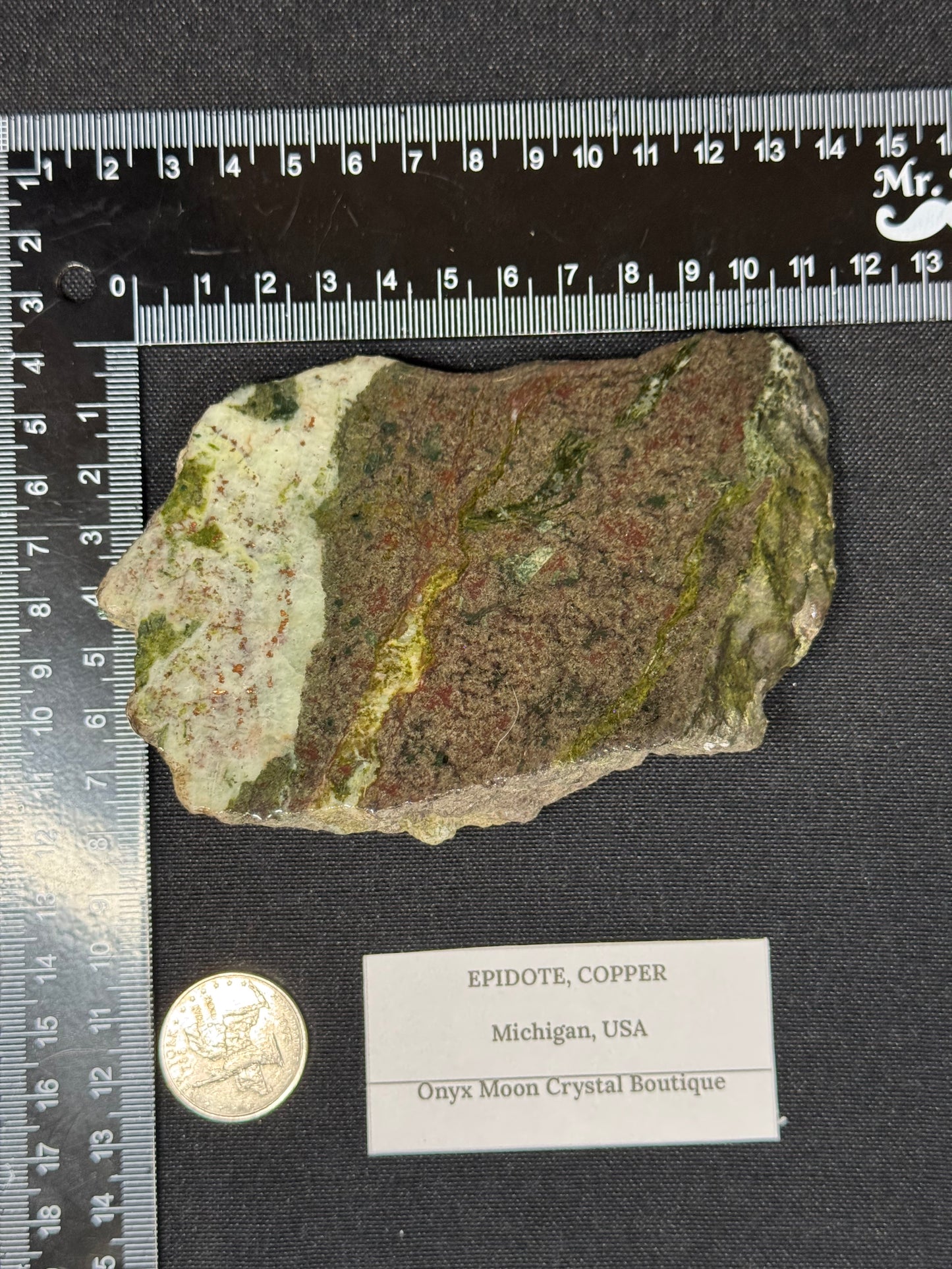 Self standing epidote and copper- Michigan