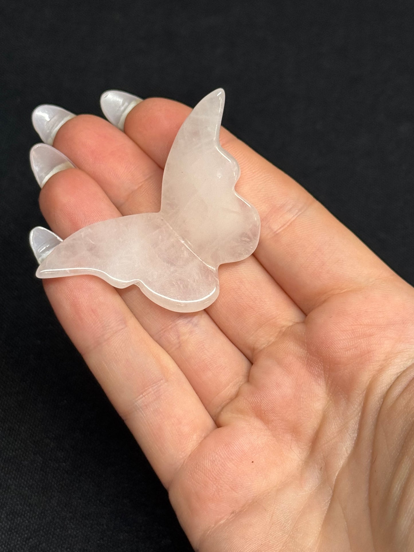 Rose Quartz 3D butterfly - C
