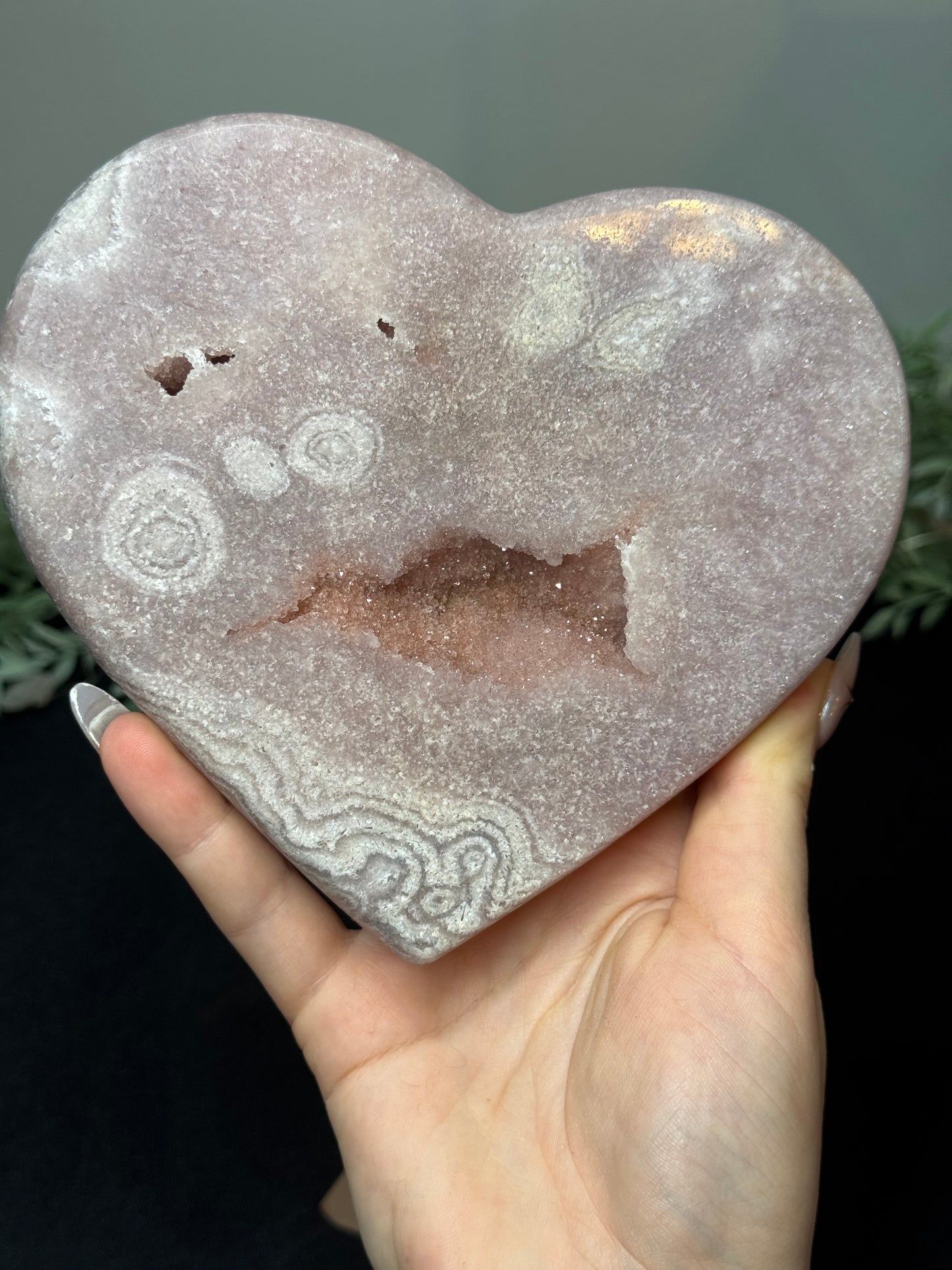 Pink amethyst heart