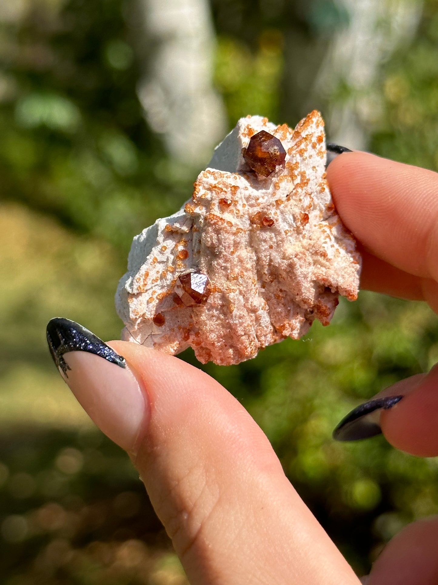 Spessartine Garnet on Feldspar