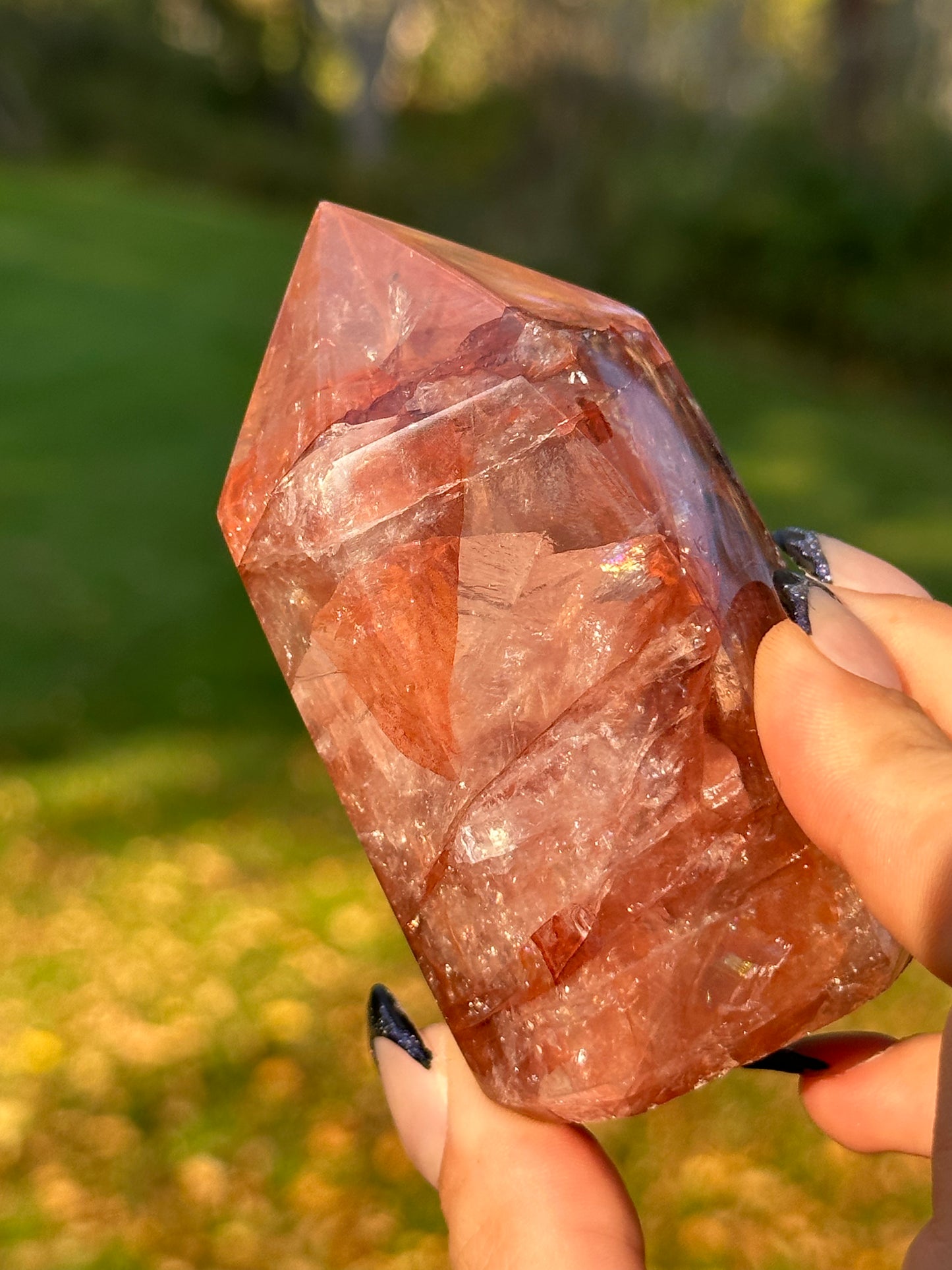 Red Hematite Quartz Tower