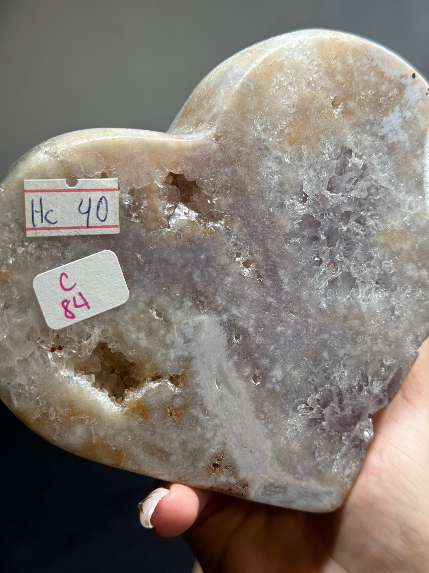 Pink amethyst heart