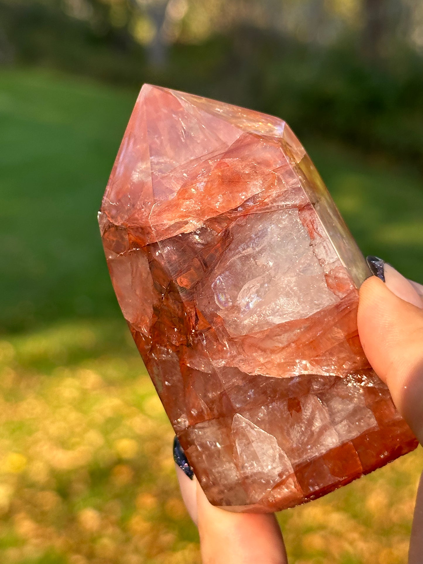 Red Hematite Quartz Tower