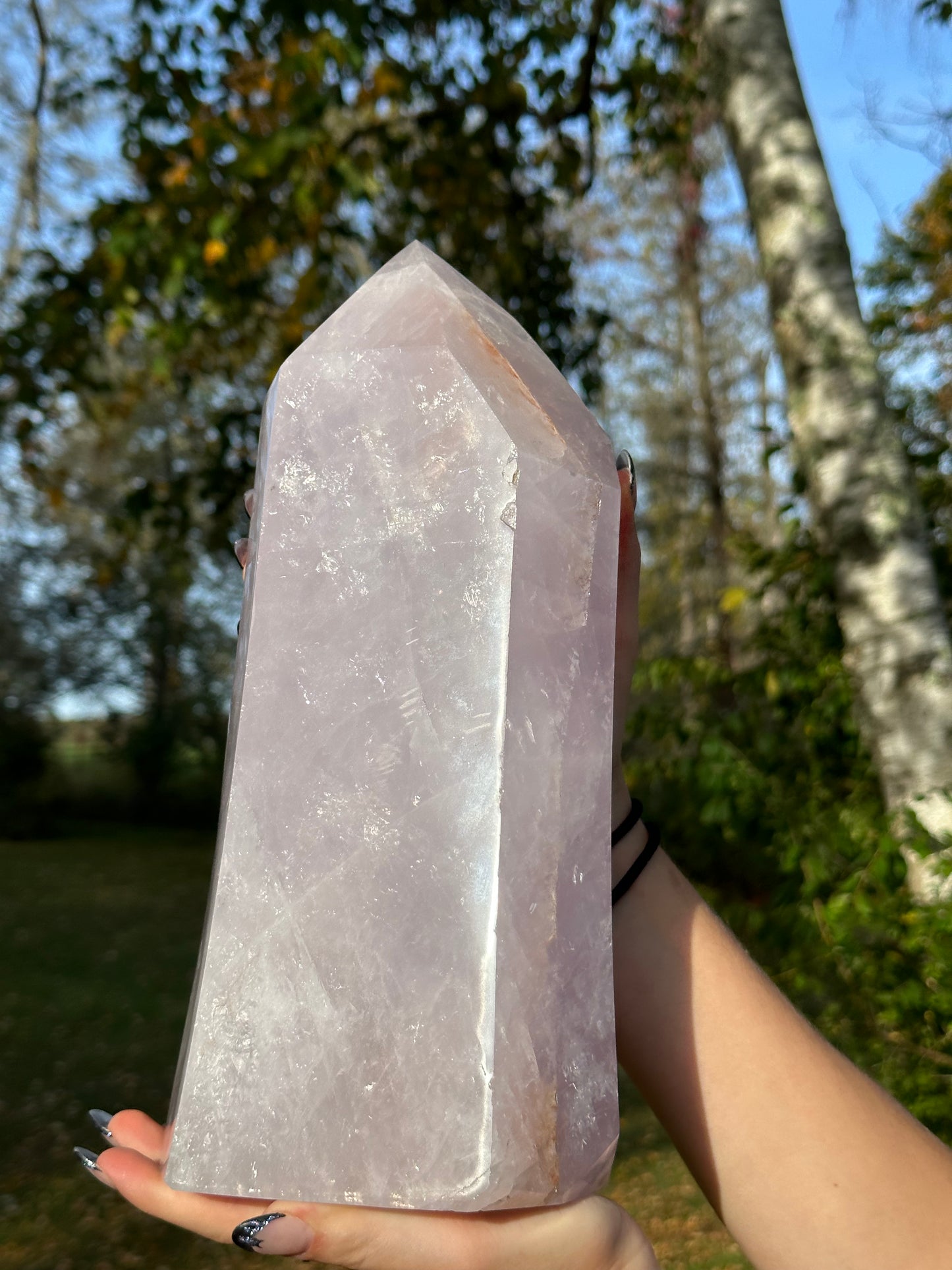 XXL Lavender Rose Quartz Tower