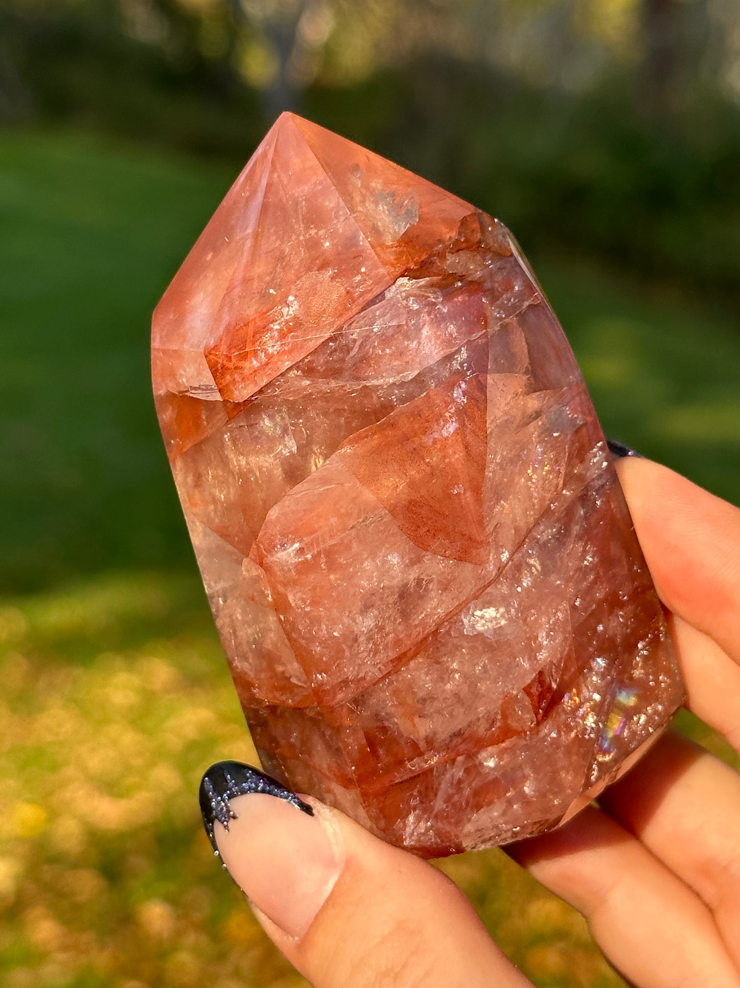 Red Hematite Quartz Tower