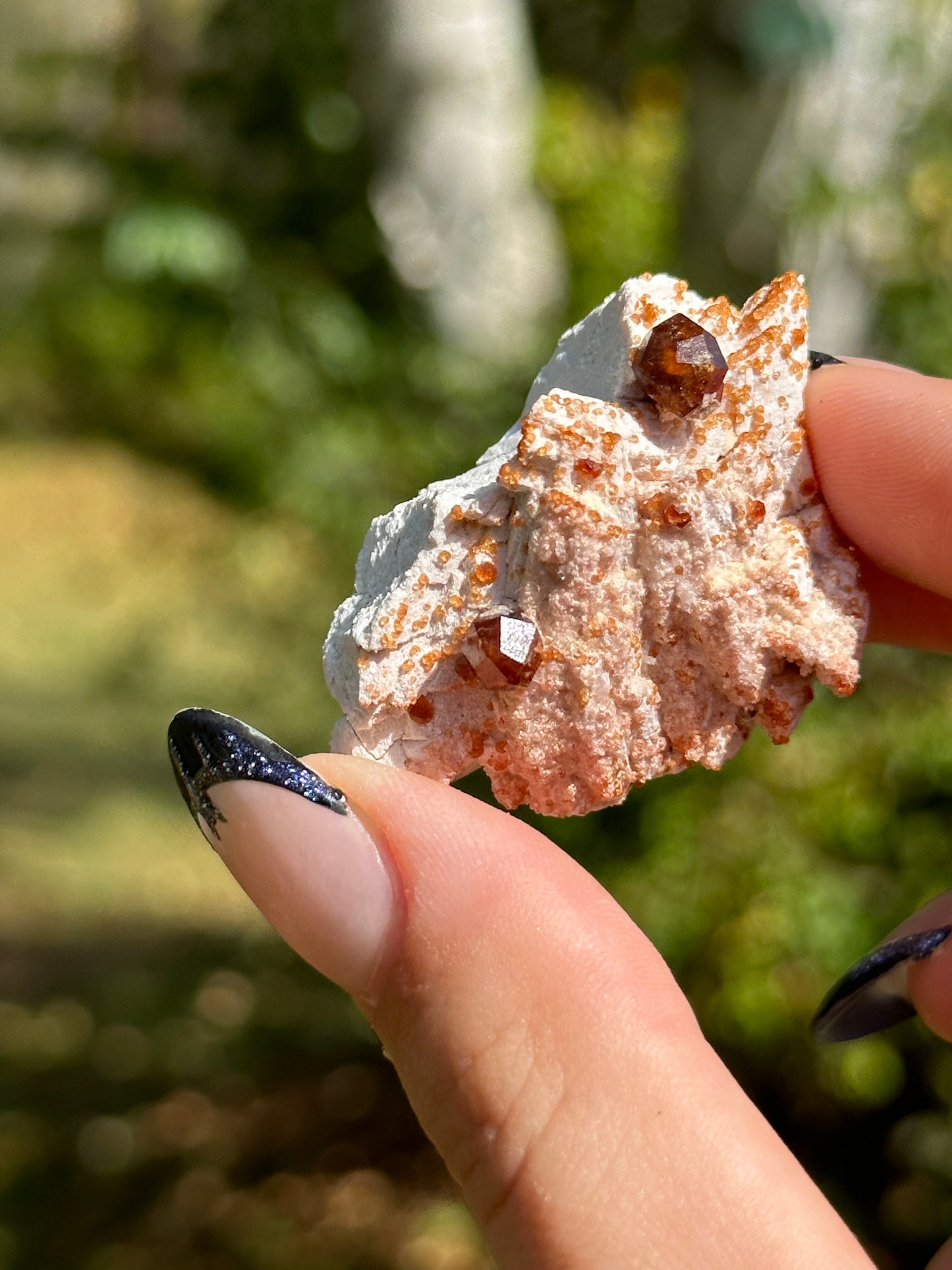 Spessartine Garnet on Feldspar