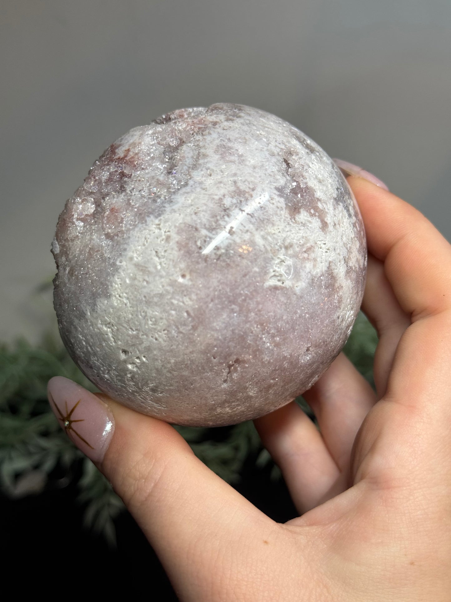 Sparkly Pink amethyst sphere