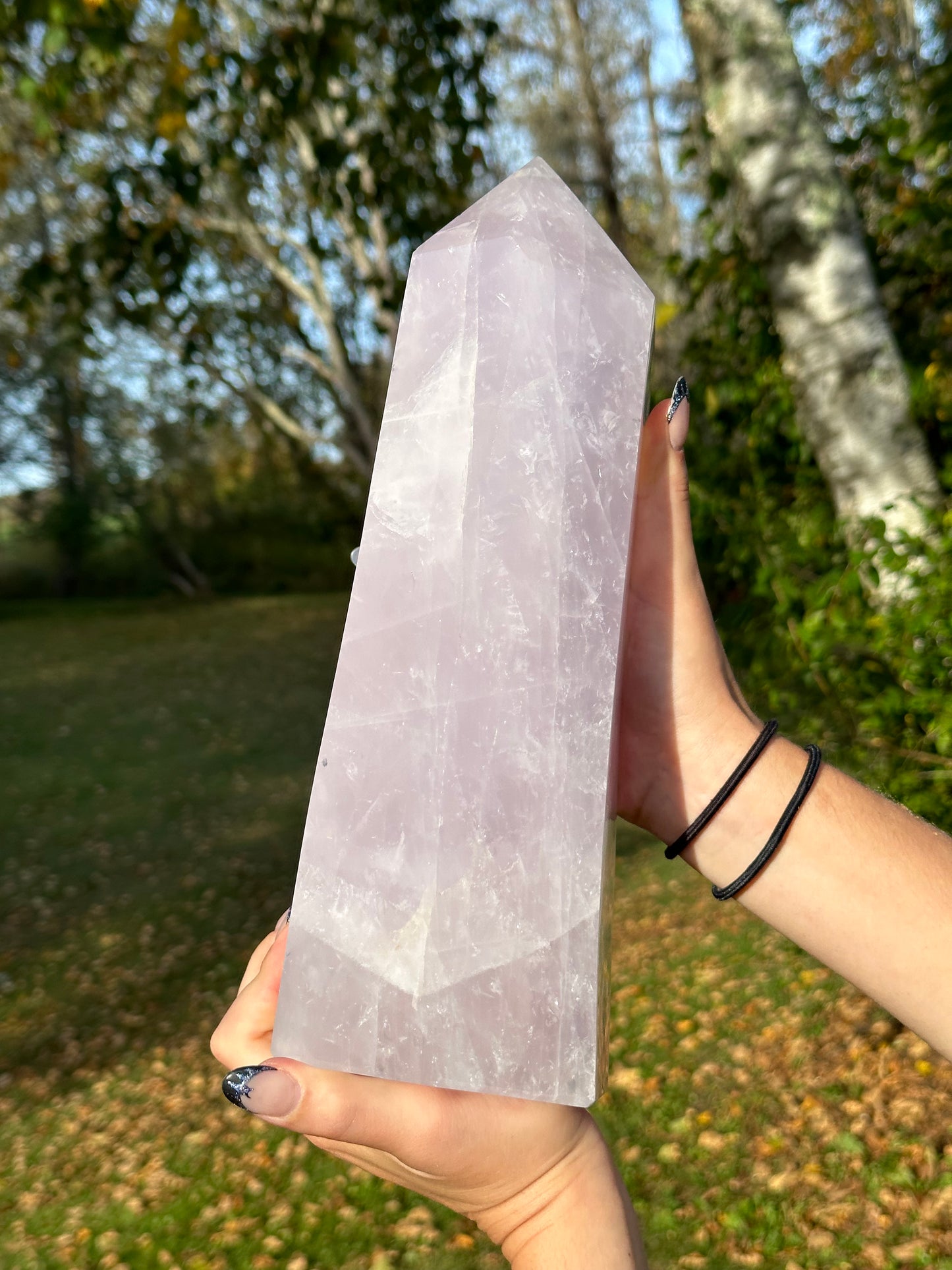 XXL Lavender Rose Quartz Tower