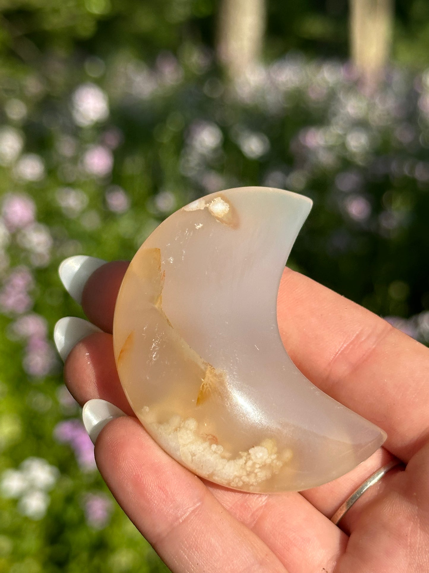 Flower Agate Moons