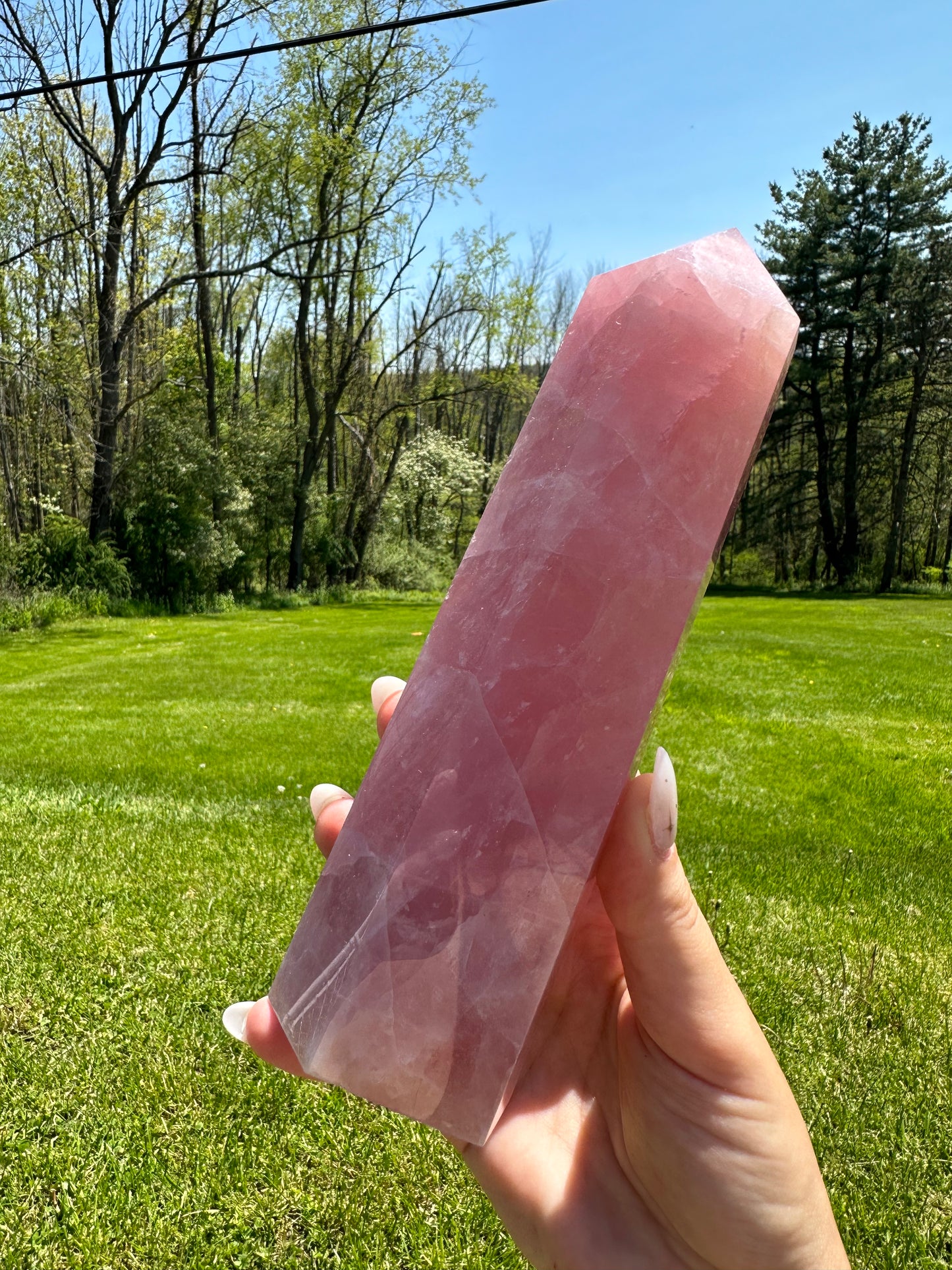 Large Rose Quartz Tower