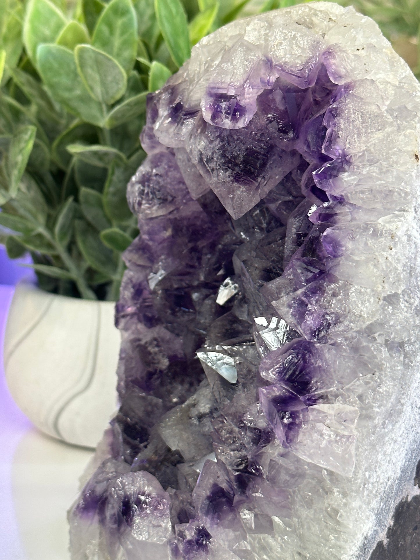 Large phantom amethyst cut base