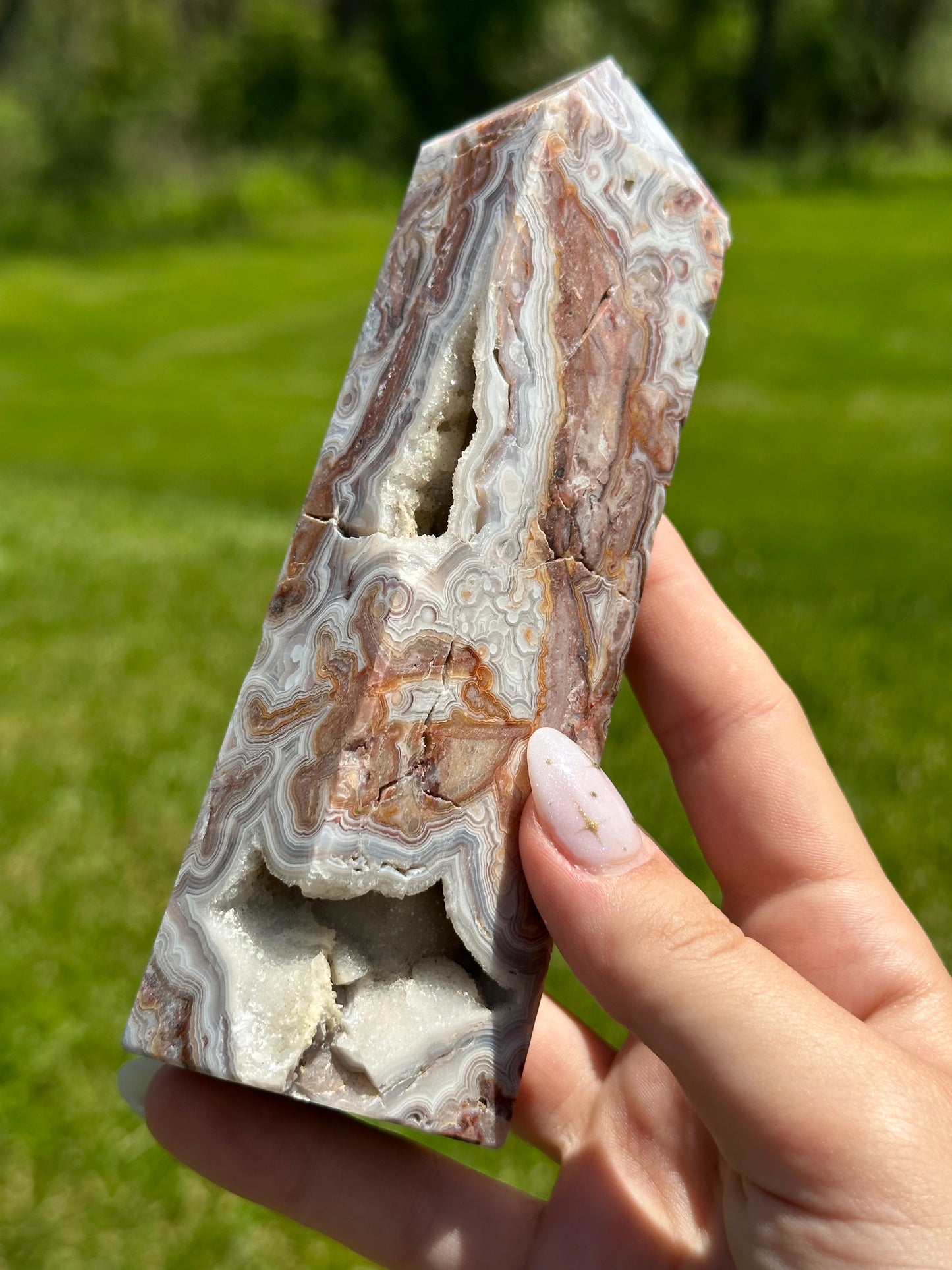 Mexican Crazy Lace Agate Tower