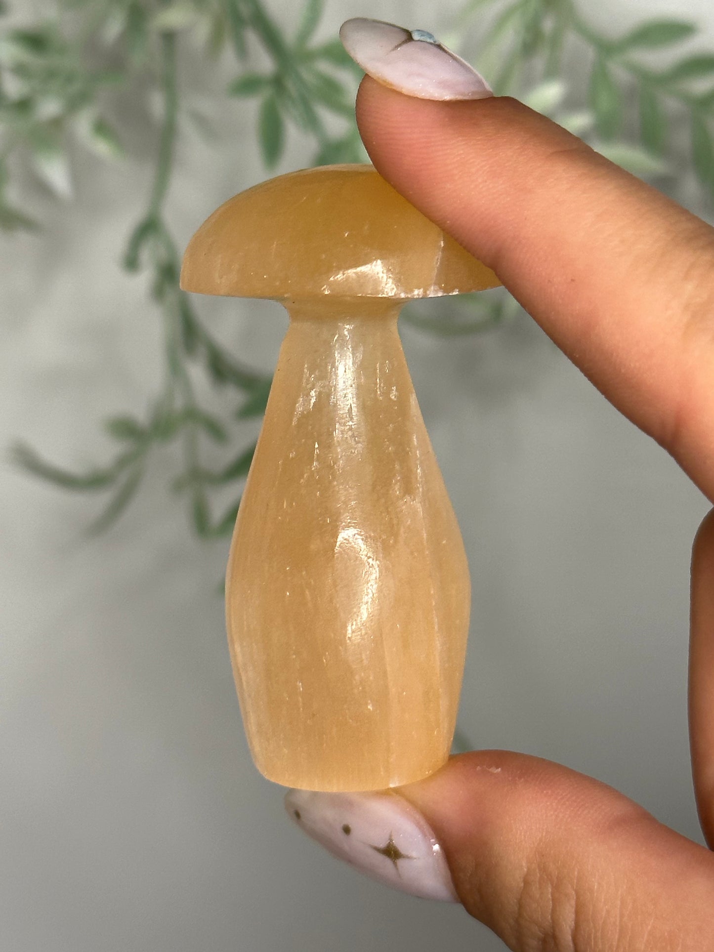 Peach Satin Spar Selenite Mushroom