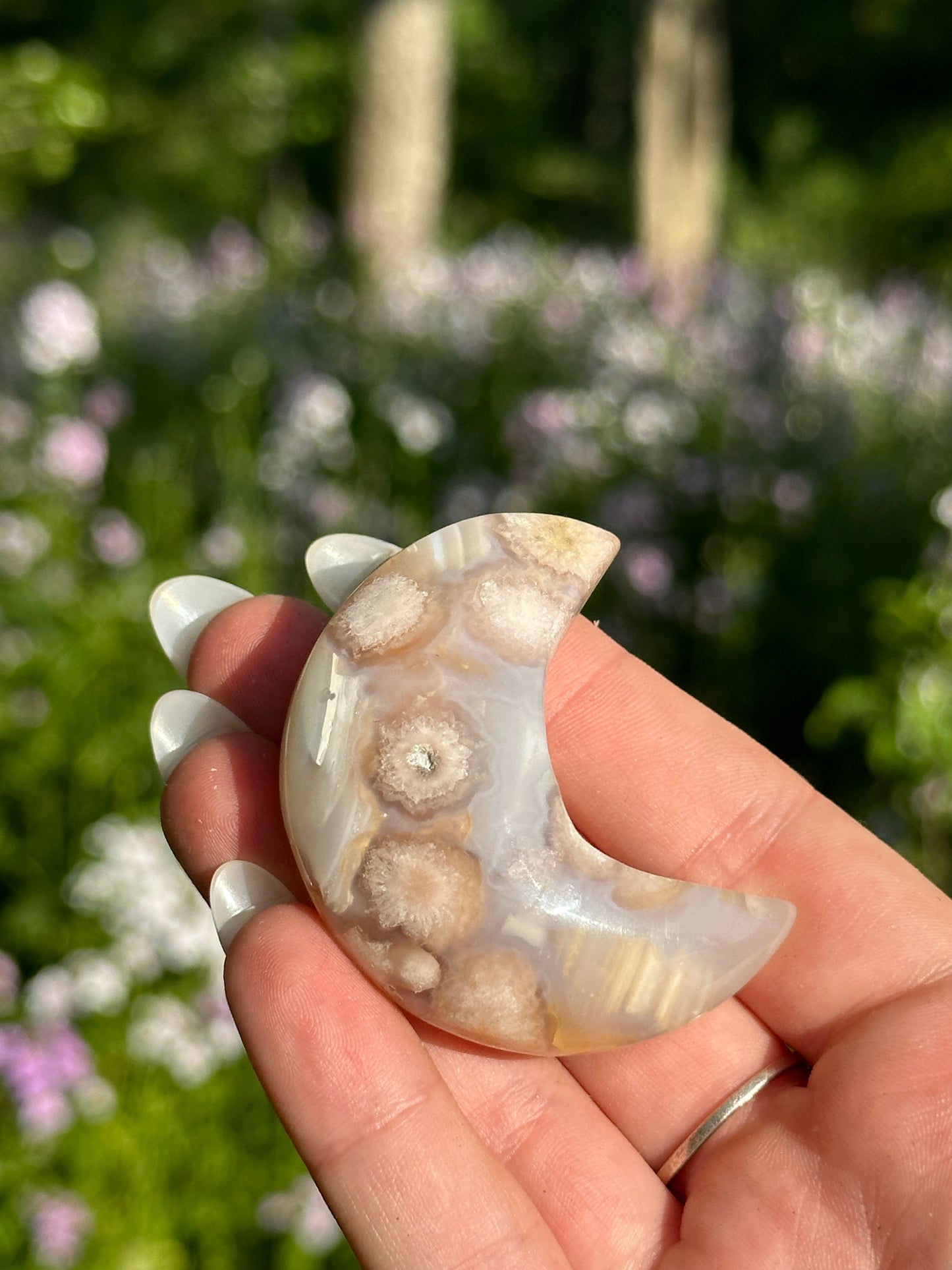Flower Agate Moons