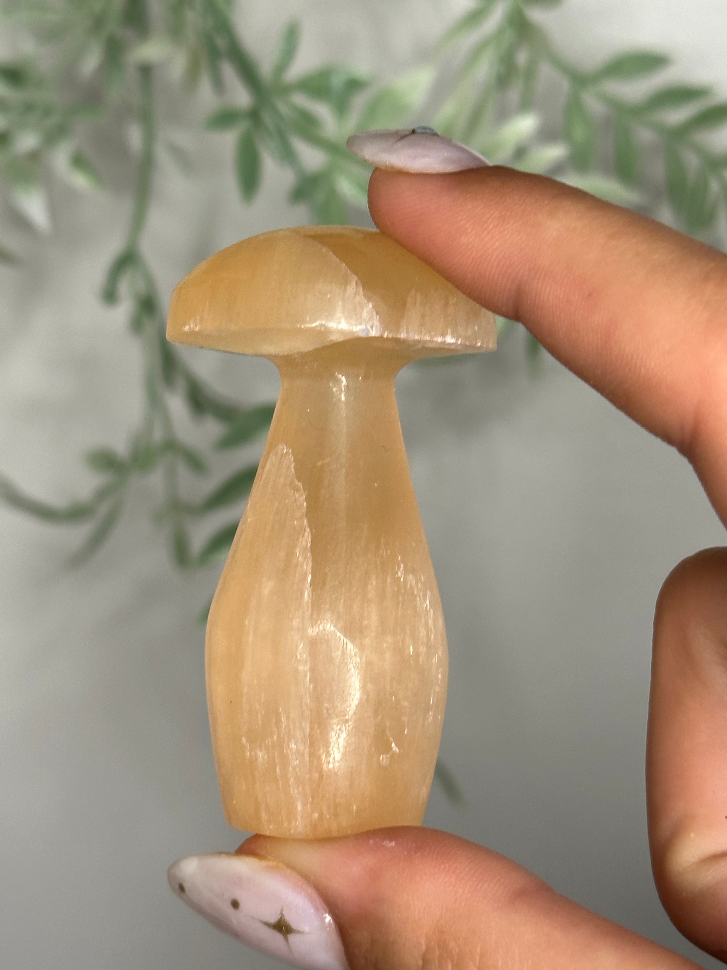 Peach Satin Spar Selenite Mushroom