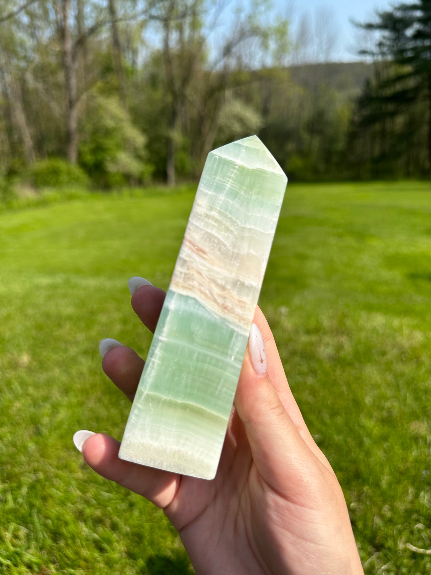 Pistachio Calcite Tower