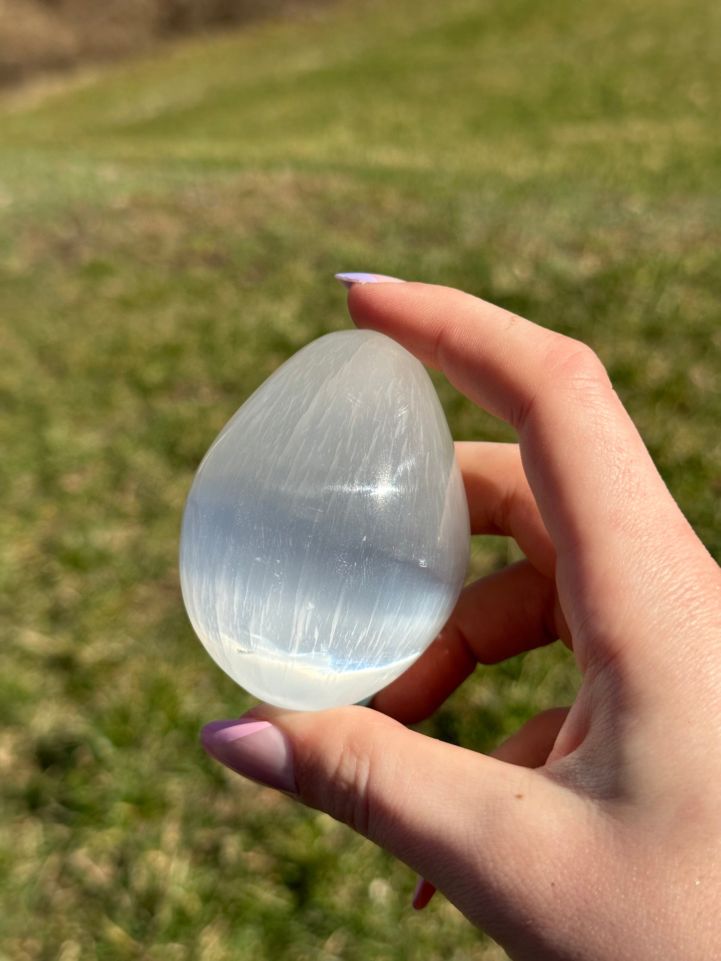 Satin Spar Selenite Egg