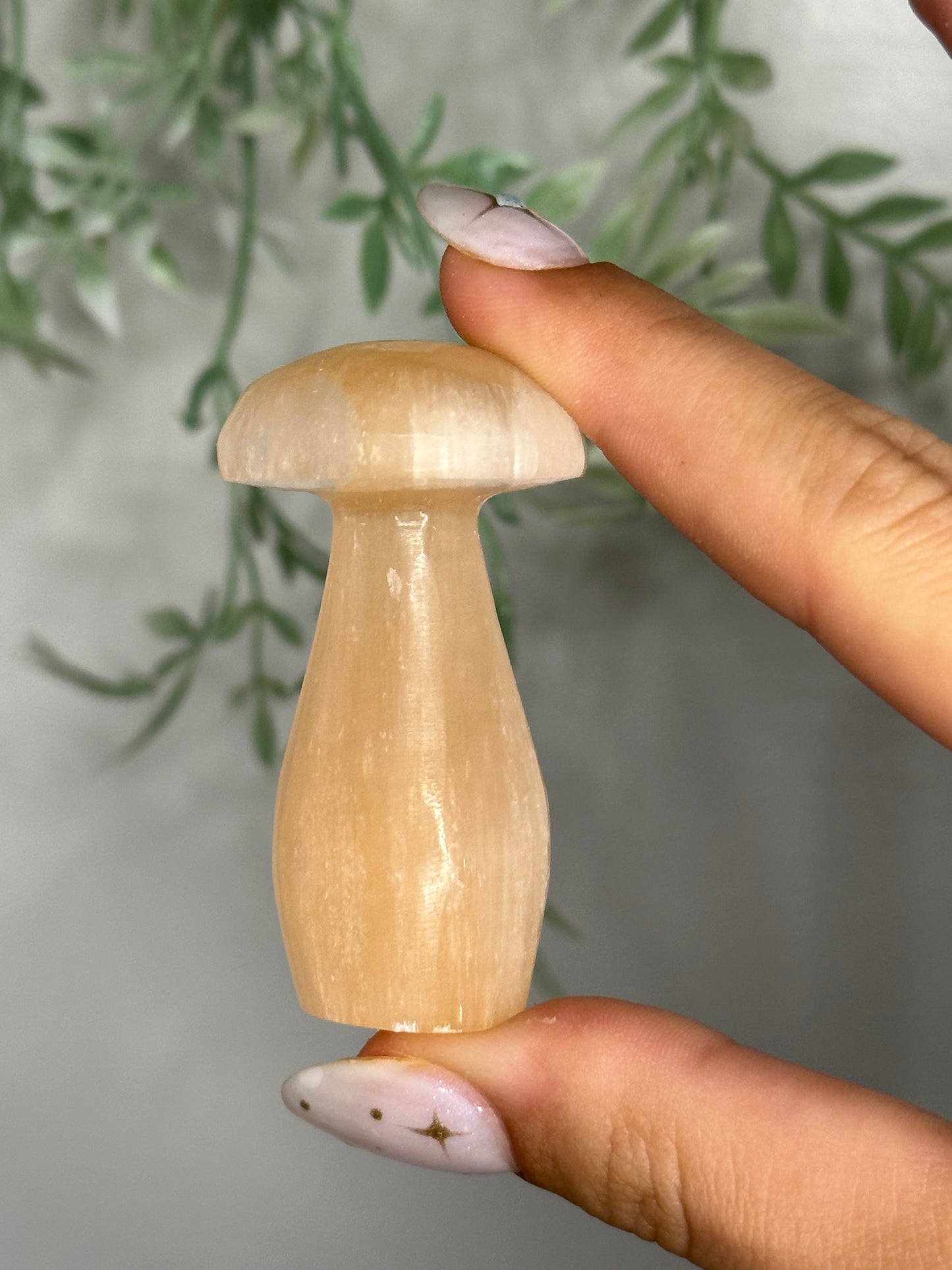 Peach Satin Spar Selenite Mushroom