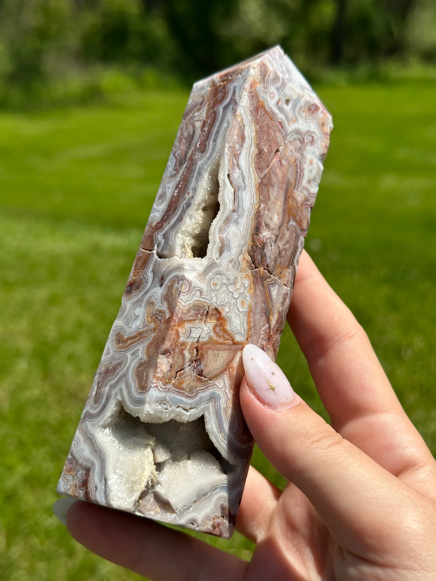 Mexican Crazy Lace Agate Tower