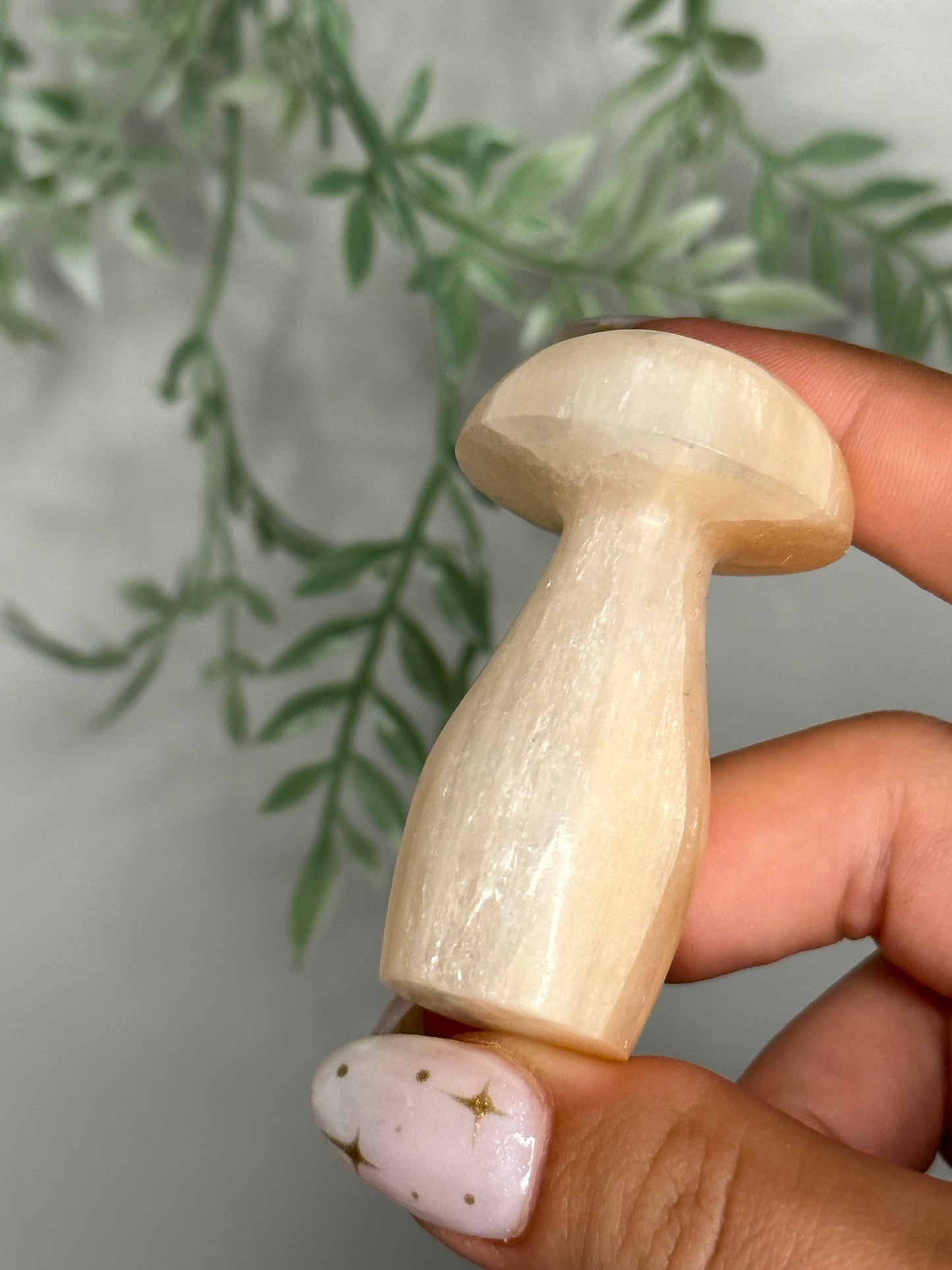 Peach Satin Spar Selenite Mushroom