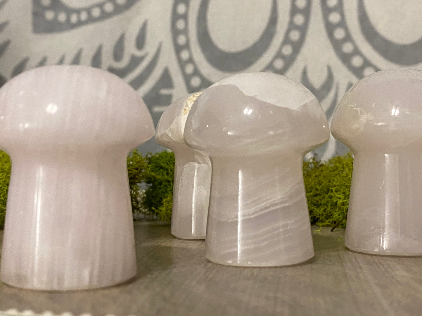 Pink Calcite Mushrooms