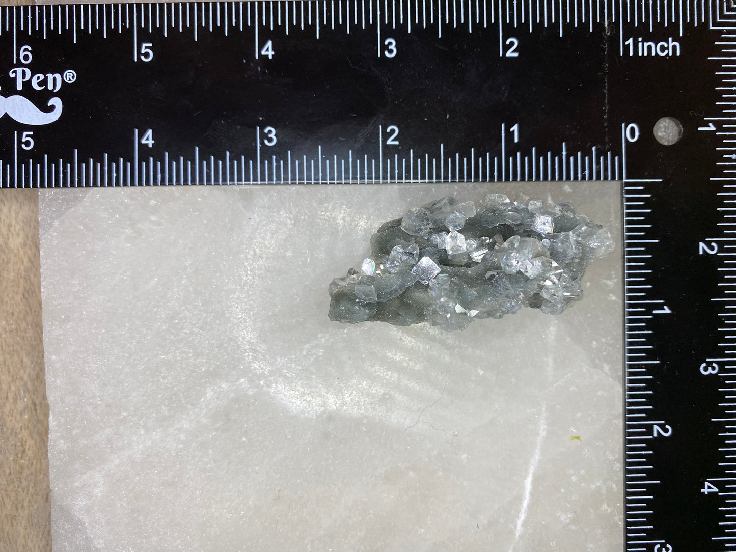 Black chalcedony with gemmy apophyllite -C