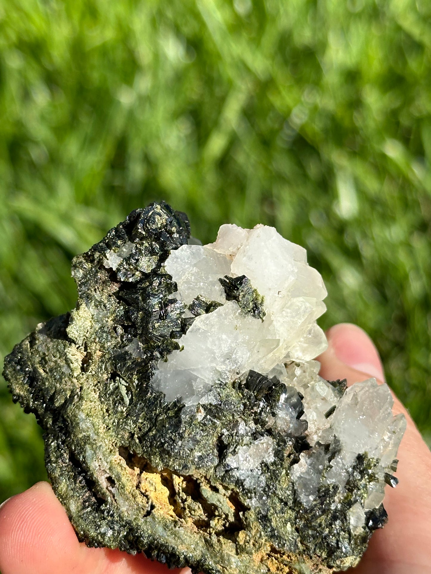 Dark epidote and quartz