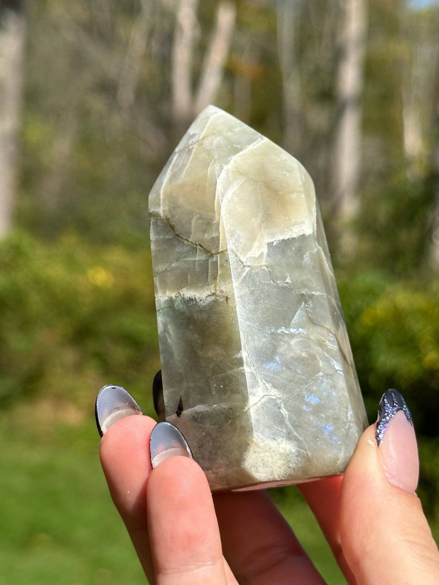 Garnerite tower (green moonstone)