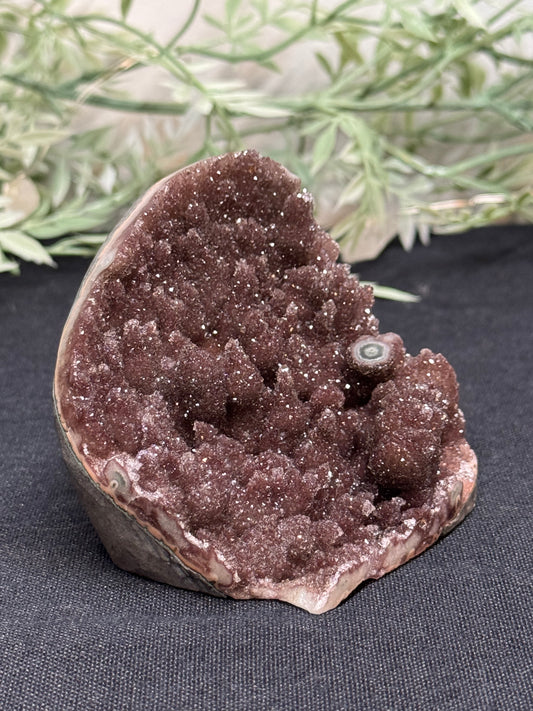 Red Amethyst with stalactites - Uruguay