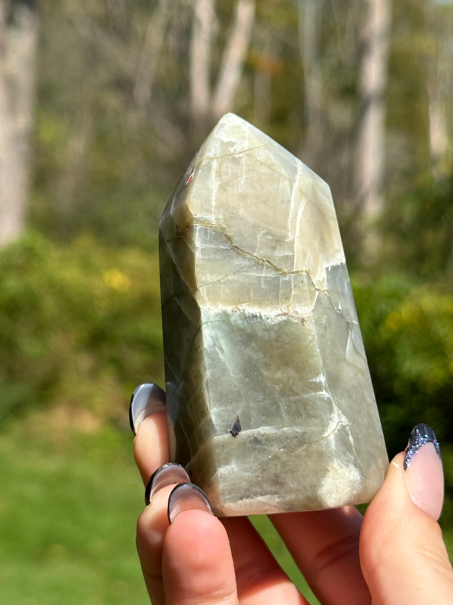 Garnerite tower (green moonstone)